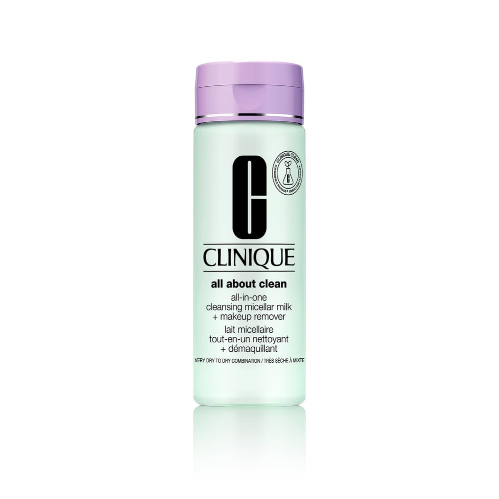 Clinique 3-Step All About Clean Micellar Milk Makeup Remover for Sensitive Skin, Everyday Use, Deep Cleansing and No-ri