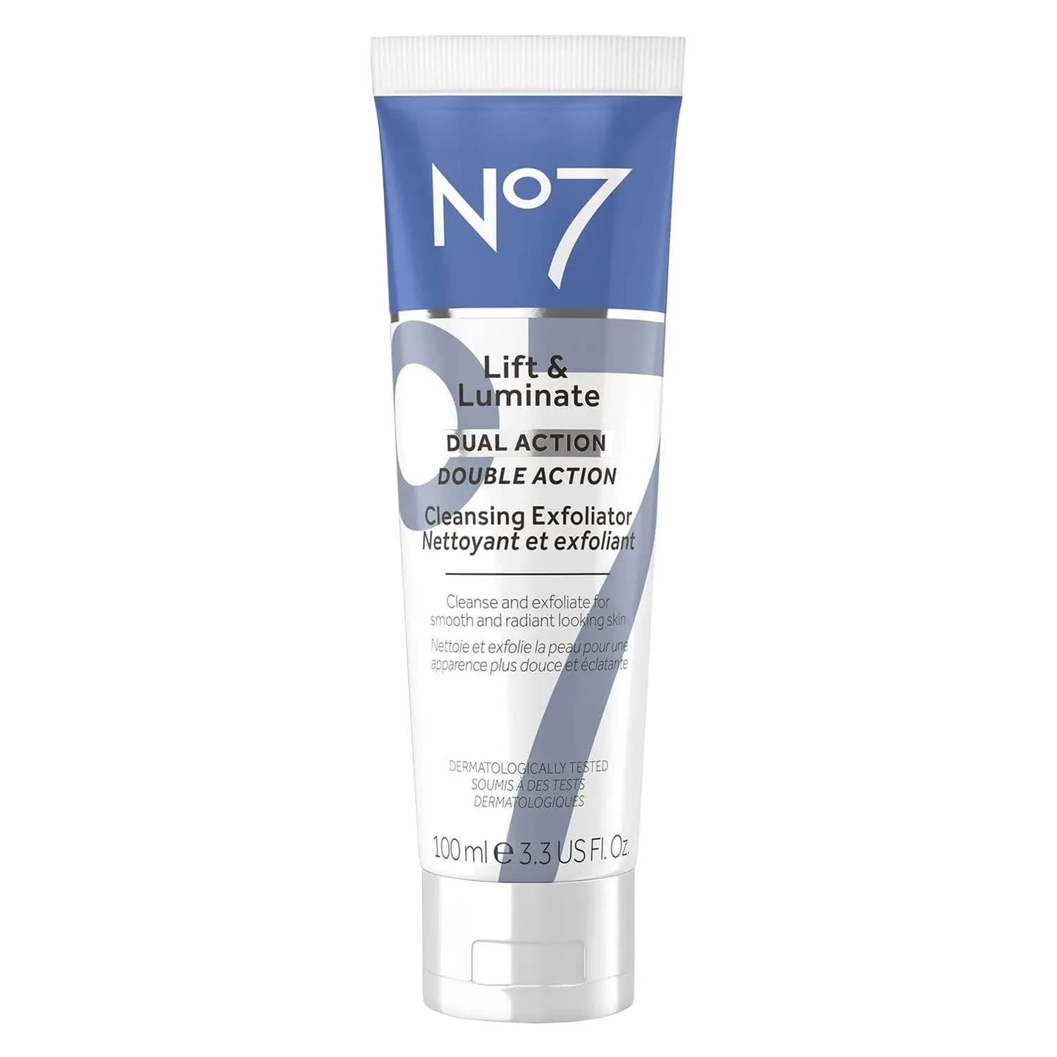 No7 Lift & Luminate Dual Action Cleansing & Exfoliating Face Wash for Dull & Uneven Skin - Gentle Exfoliator with Vitami