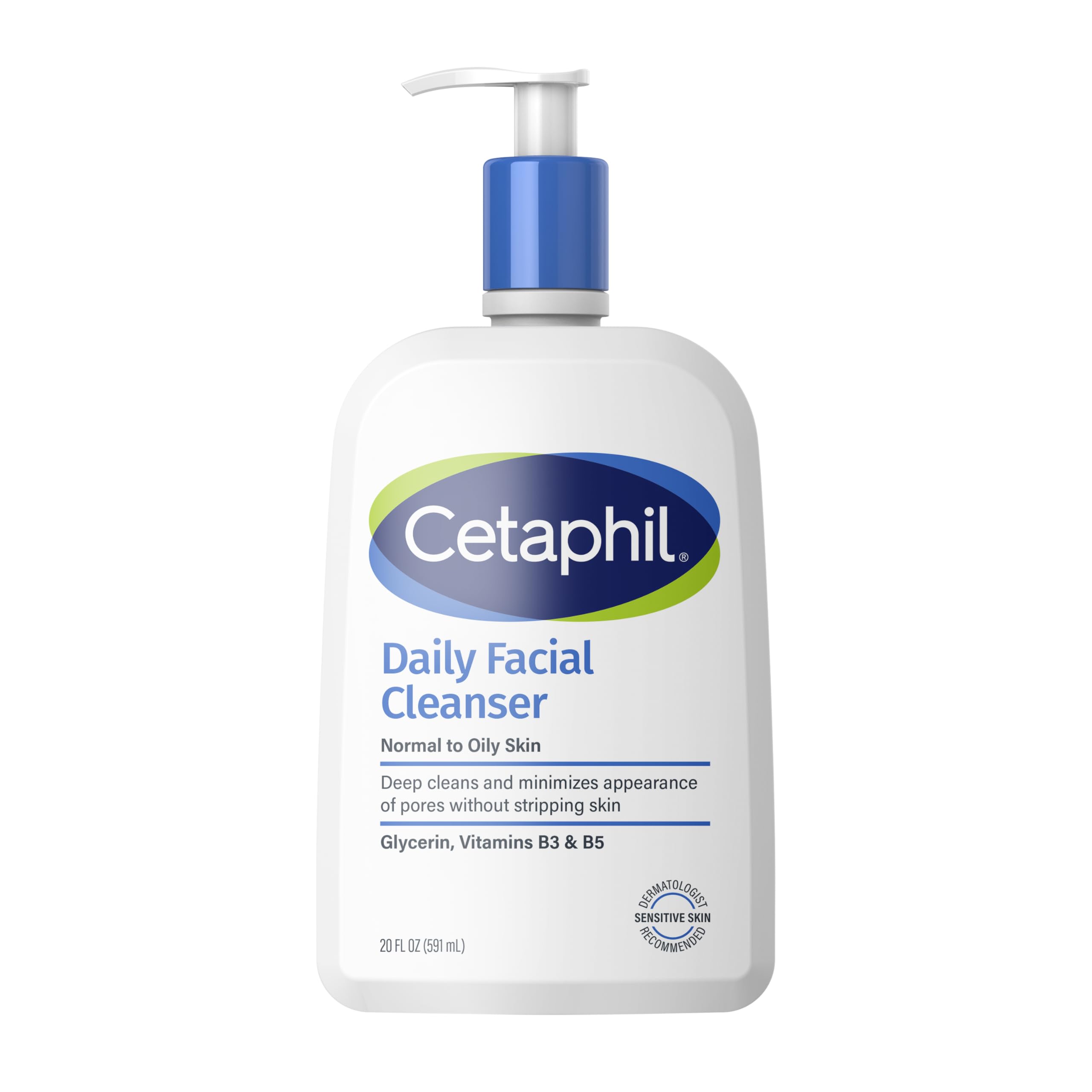 Cetaphil Face Wash Daily Cleanser for Sensitive Combination to Oily Skin 20 oz Gentle Foaming Soap Free Hypoallergenic
C