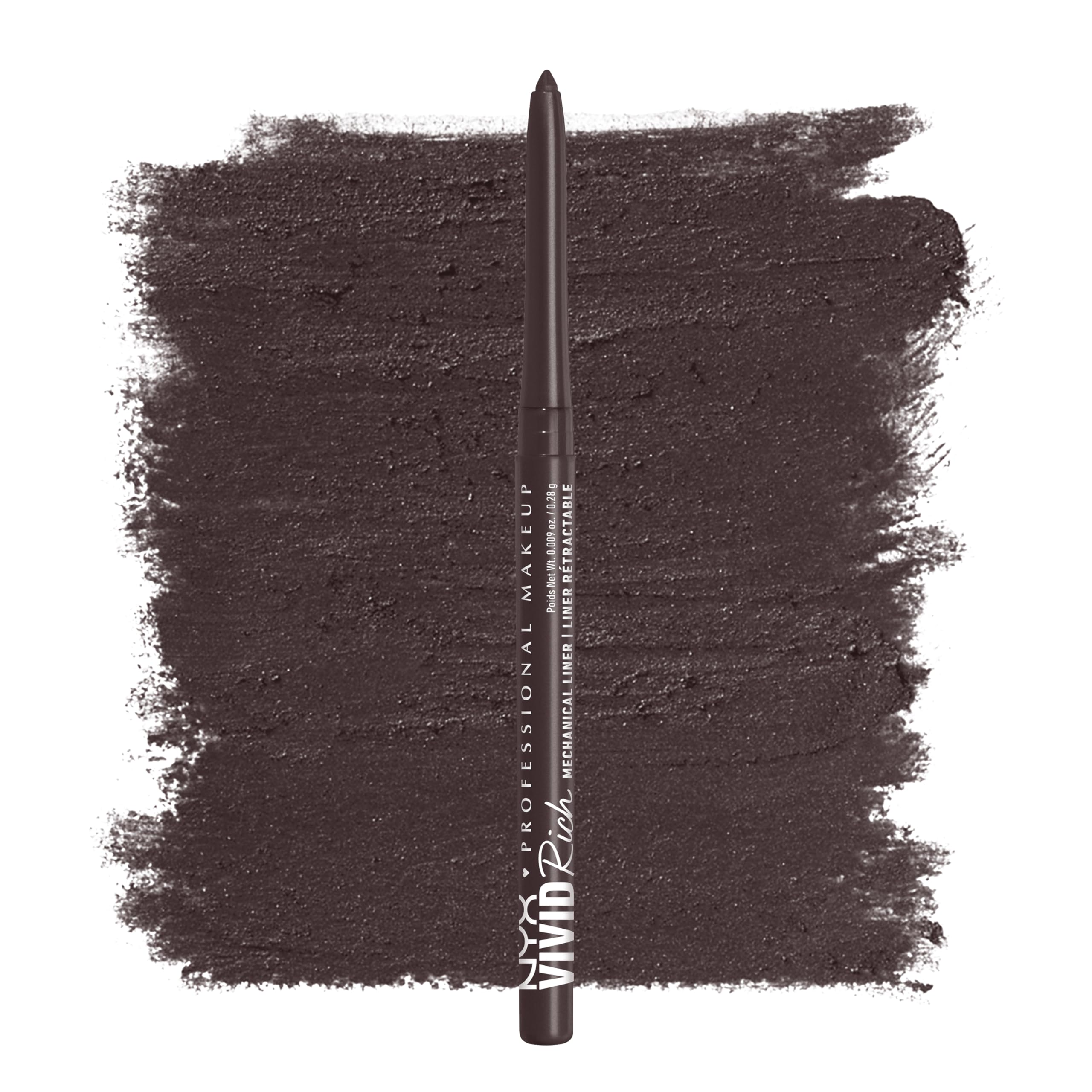 NYX PROFESSIONAL MAKEUP Vivid Rich Mechanical Eye Pencil - Creamy Retractable Eyeliner for Brown Eyes, Brown Eyebrows, B